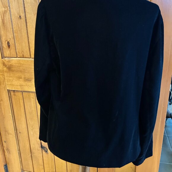 Talbots Black Velvet Jacket Size 16 Crystal Buttons Holiday Party Boho Witch - Picture 5 of 5